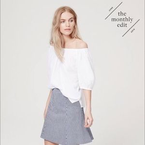 Blue and White Seersucker Skirt