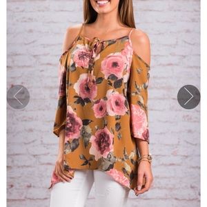 NWOT Floral tunic - off shoulder