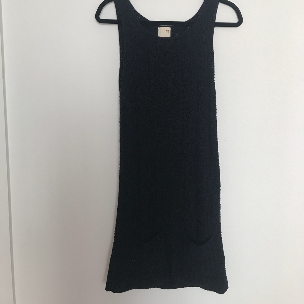 Navy blue knit tank dress