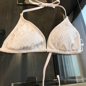 Becca White string bikini top only.