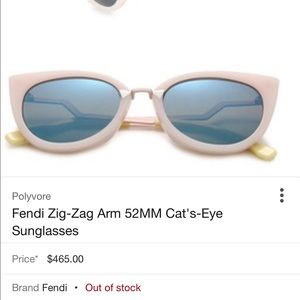 FENDI zig-zag cat eye shaped 52mm glasses