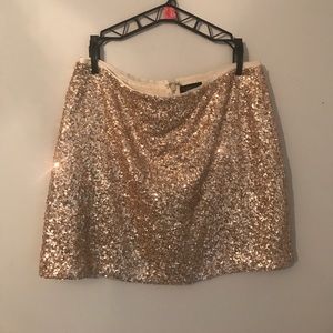 Gold Sequin Mini Skirt