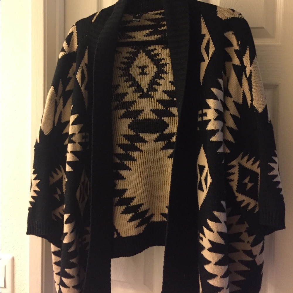 Oversized tribal print cardigan