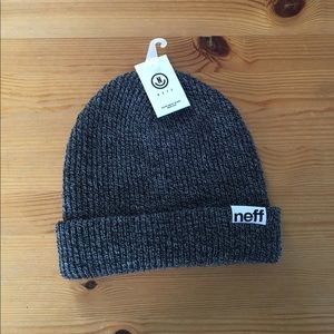 BNWT Neff fold grey black heather beanie