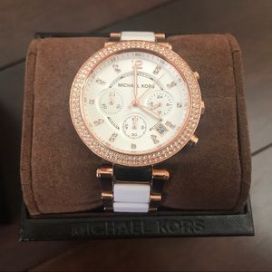 NEVER WORN Michael Kors Watch - white & rose gold