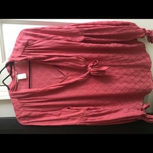 Coral long sleeve blouse