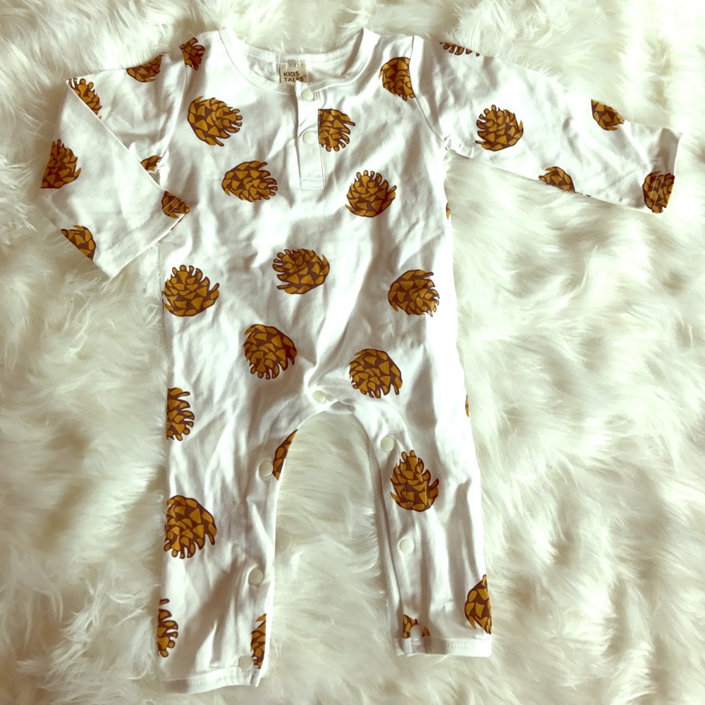 Long Sleeve One Piece Button Buttom Baby Onesie