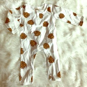 Long Sleeve One Piece Button Buttom Baby Onesie