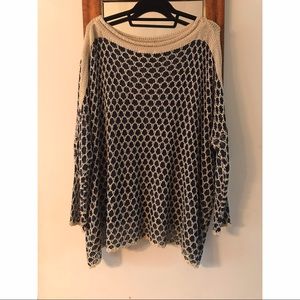 Blue and tan sweater