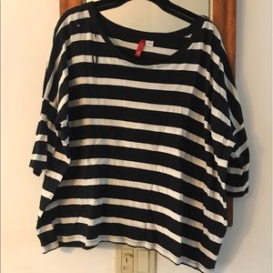 Black and white striped tee