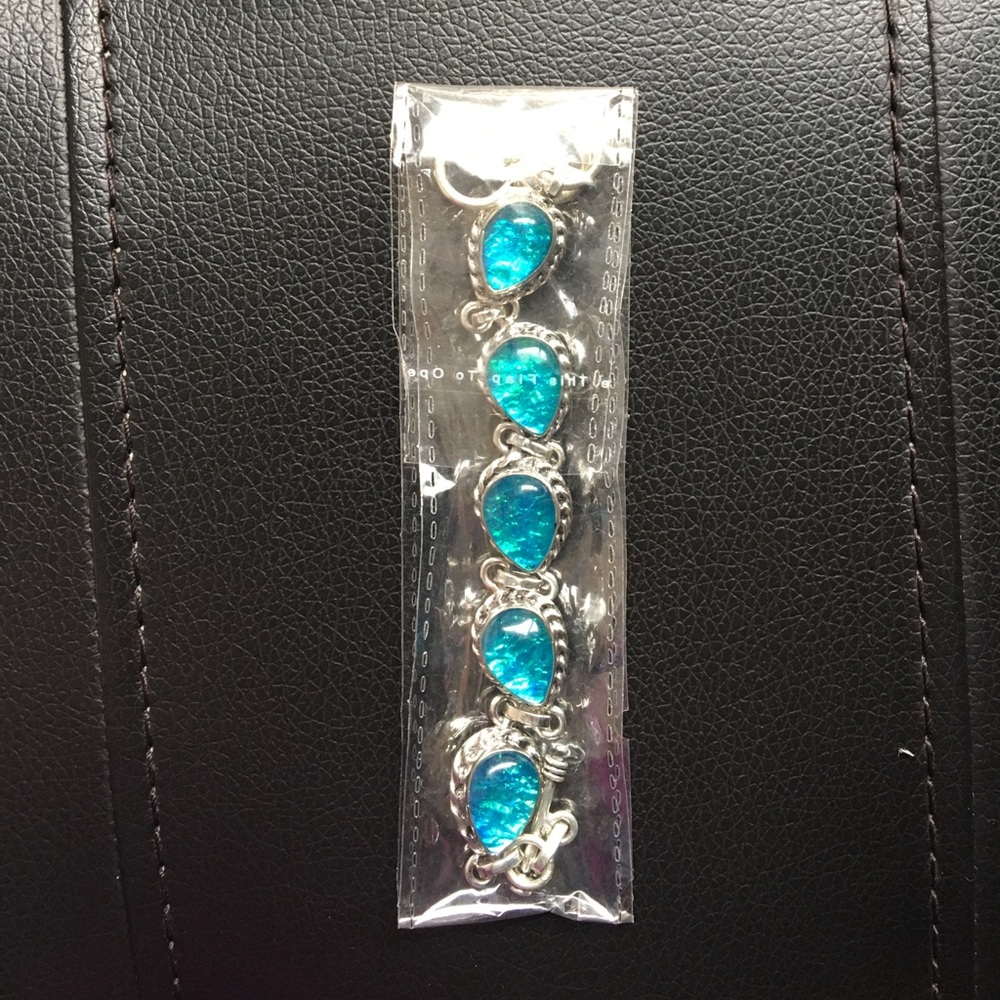 Australian opal sterling silver bracelet