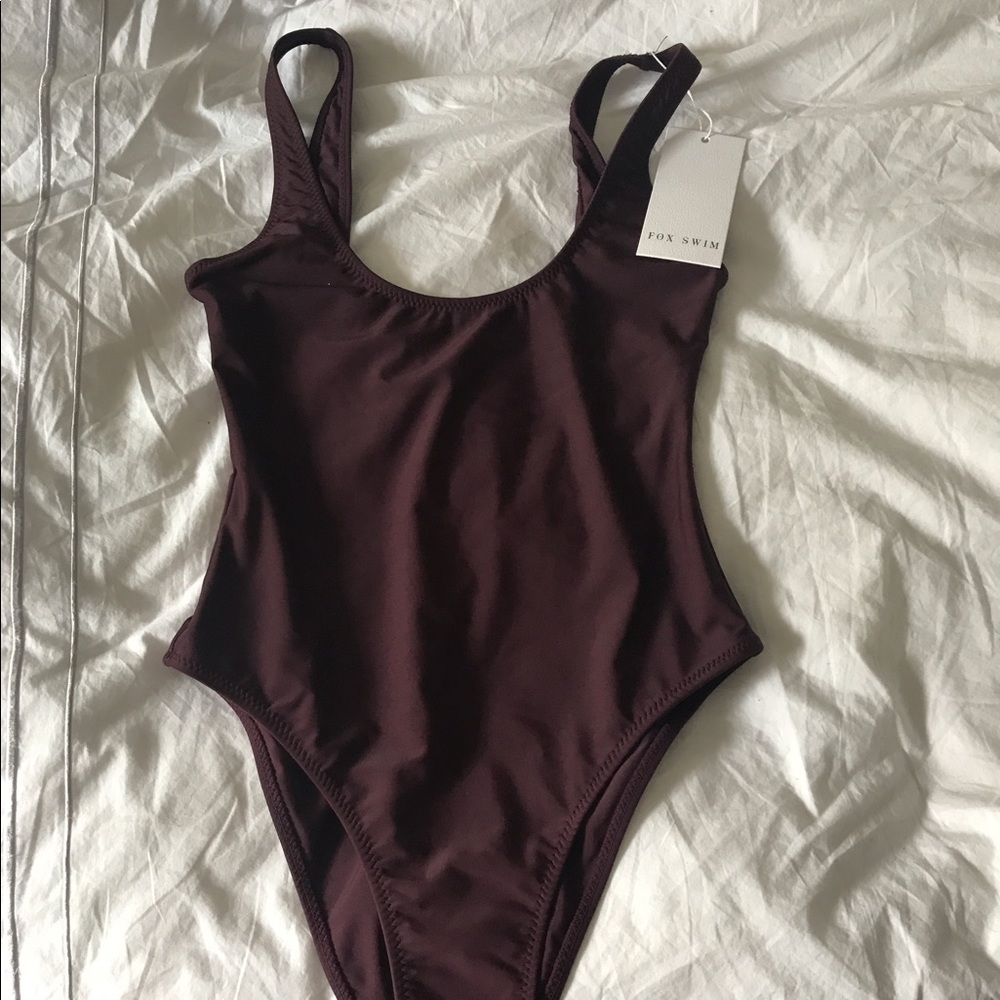 White fox one piece bathing suite