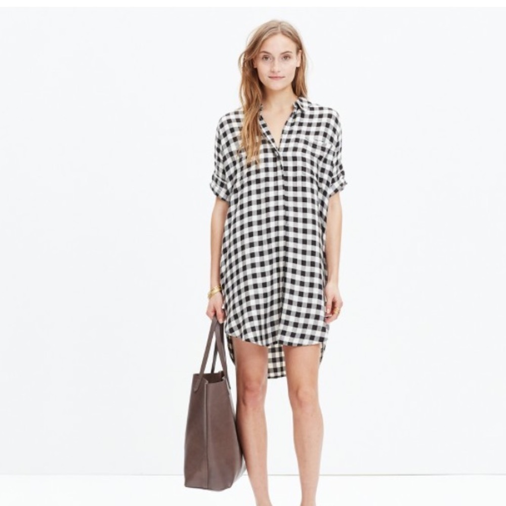 Madewell Buffalo Plaid Check Courier Shirt Dress