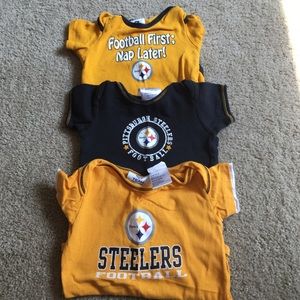 6-9 month Steelers Onesies.