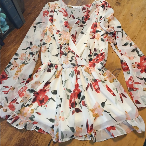 Honey Punch Pants - Honey Punch long sleeve floral romper
