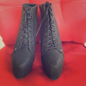 Black Lace Up Booties