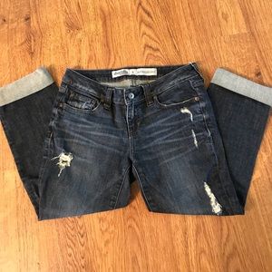 Dark Wash Sexy Rolled Crop/Capris