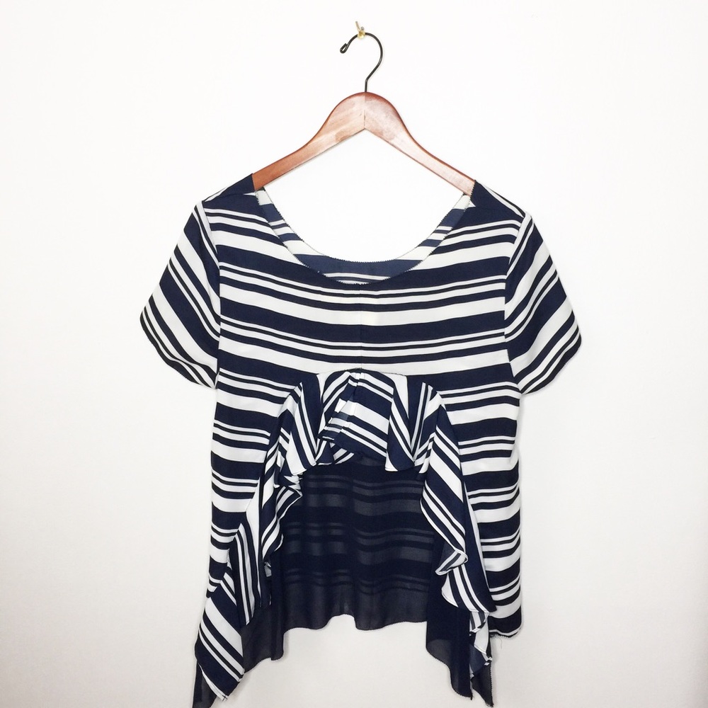 Anthropologists Ruffle Silk Top.