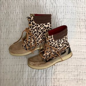 Sperry Cheetah print boots