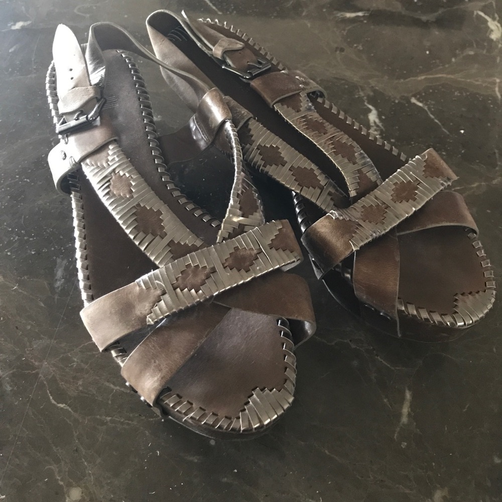 Brown platform sandals