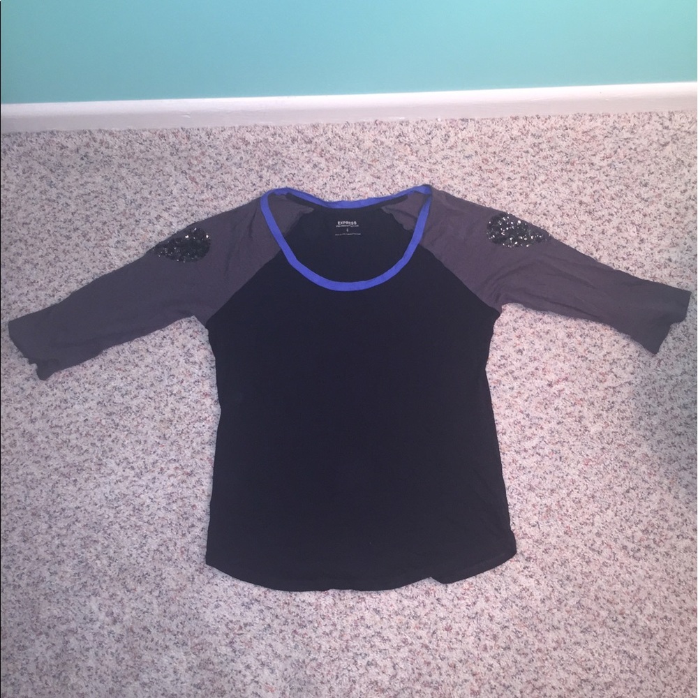 Express Shirt with Sequin Patch Sleeves