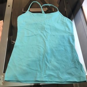 T-back lulu lemon tank in blue.