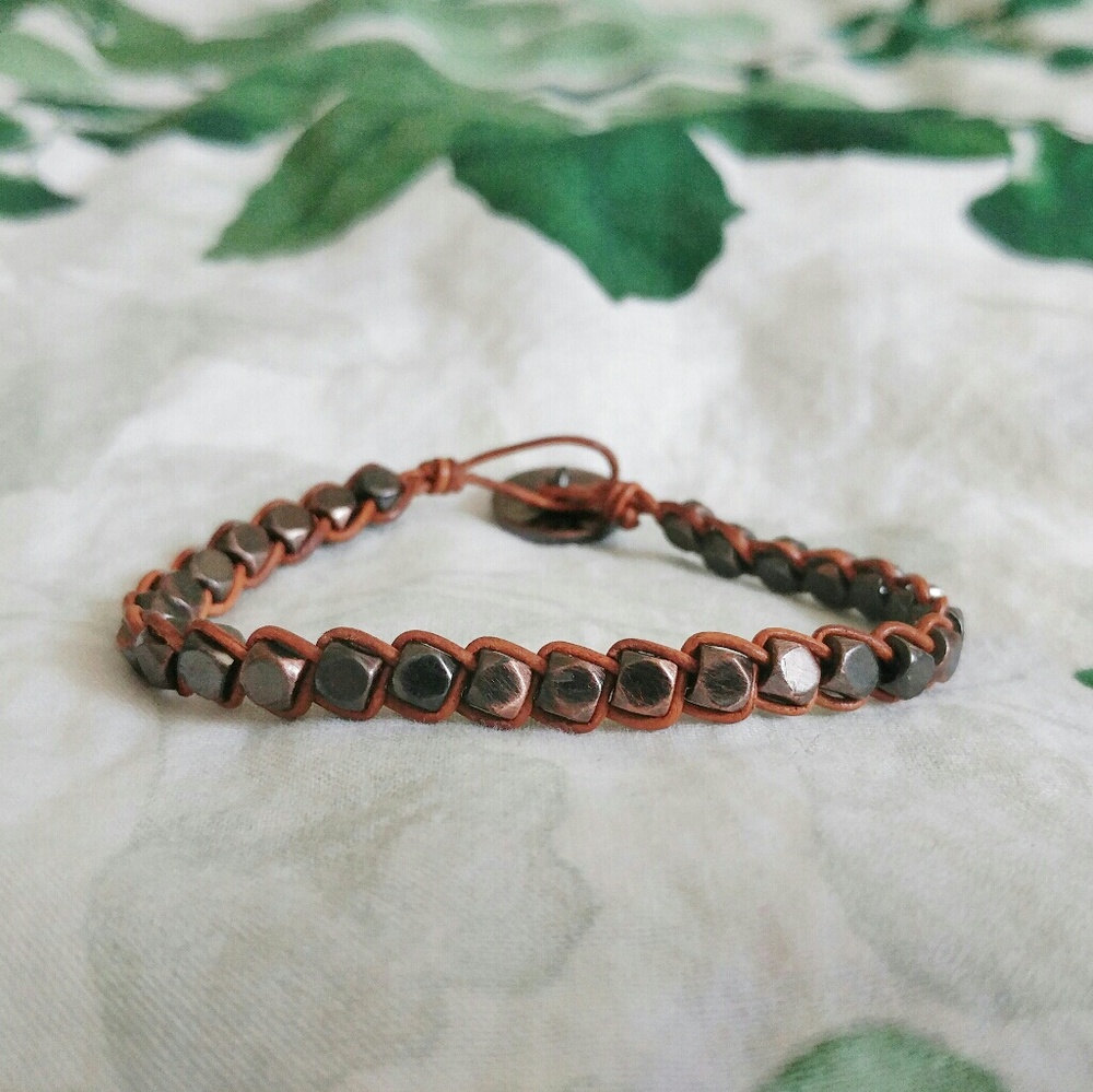 Fossil Burnished Stone Bracelet
