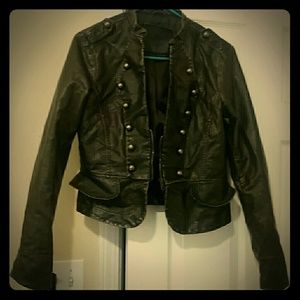 Brown Faux Leather Steampunk Jacket