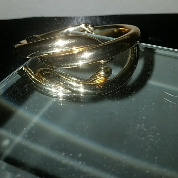 Gold Tone Hinged Cuff Bracelet - Picture 1 of 2