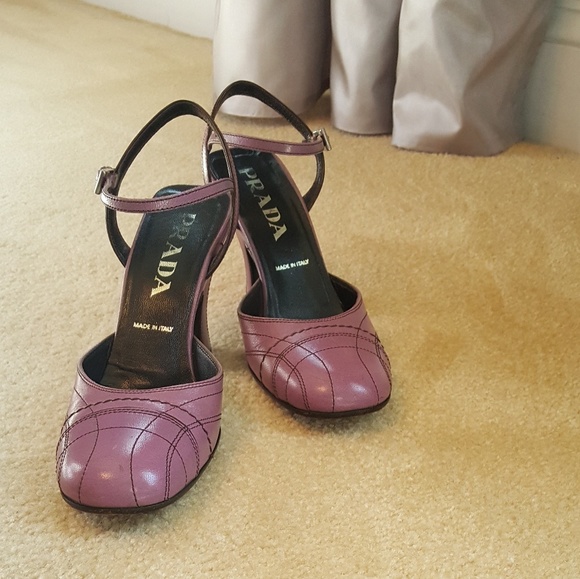 Prada Shoes - Prada Plum Slingback Heels