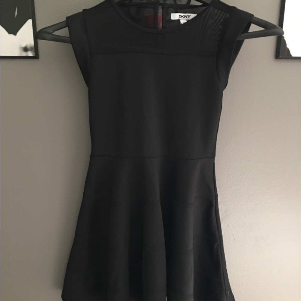 Girls DKNY black/mesh Skater dress