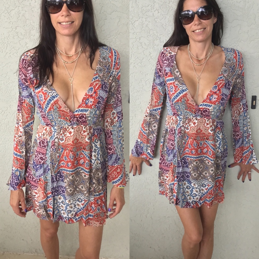 Boho Style Mini Dress Last Small - Picture 2 of 3