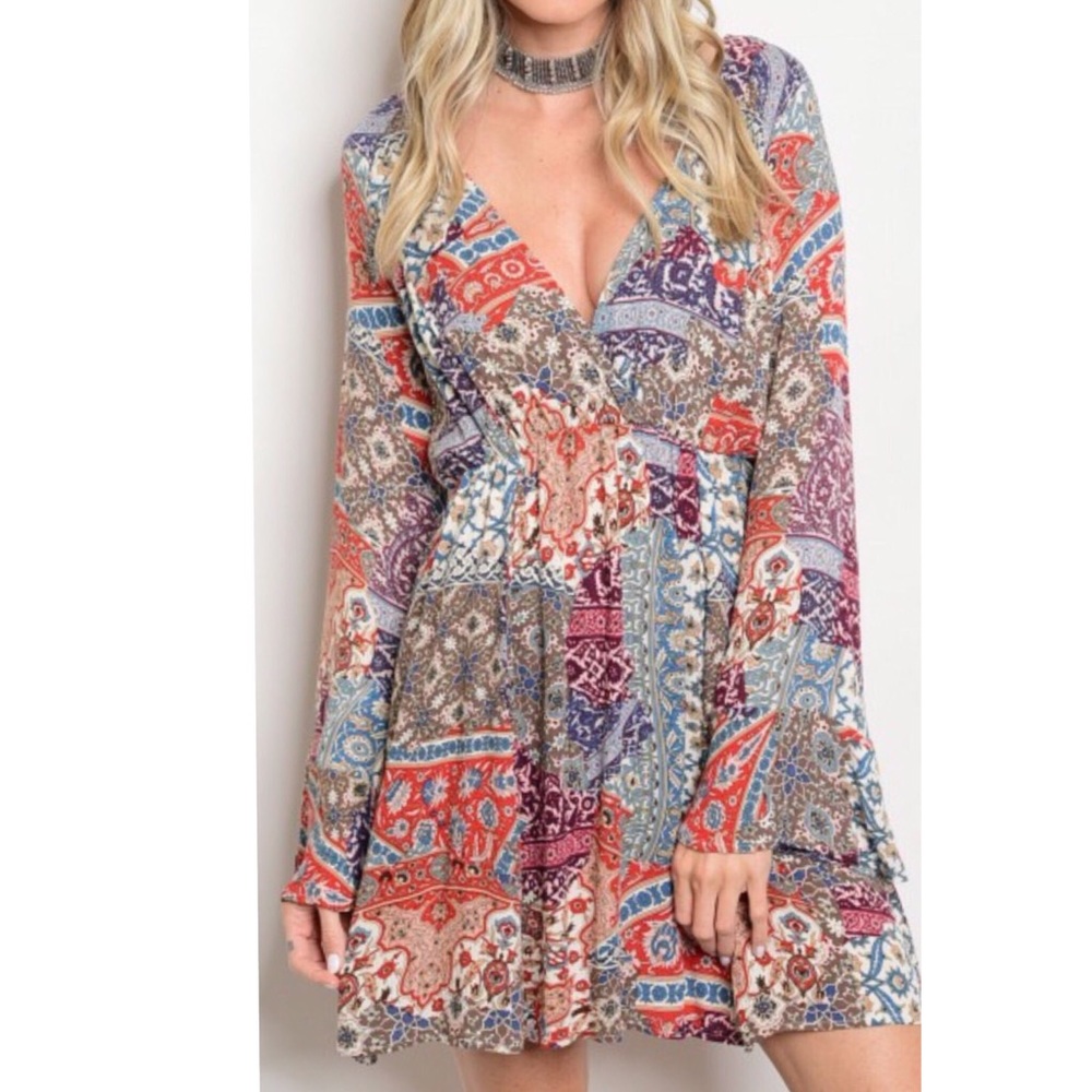 Boho Style Mini Dress Last Small - Picture 3 of 3