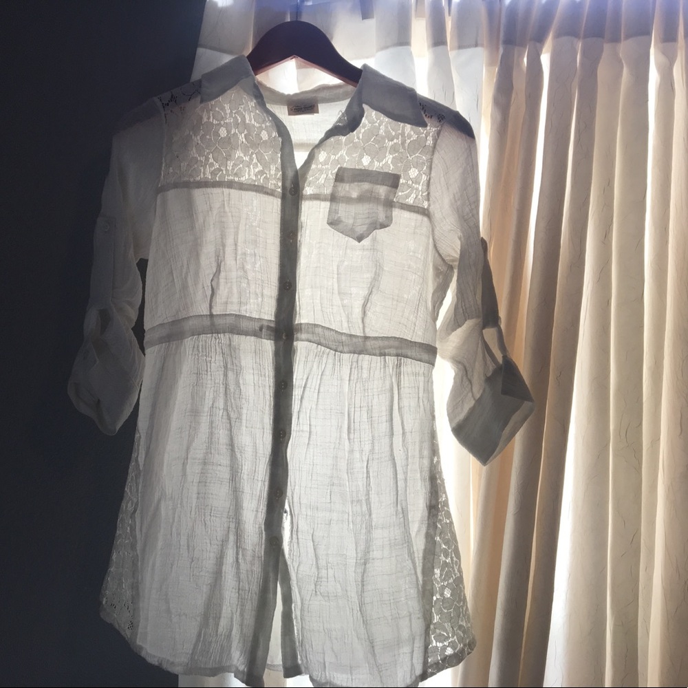 Eyelet beach cover up