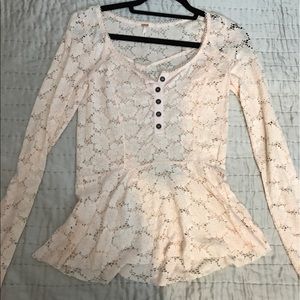 Free people lace peplum top