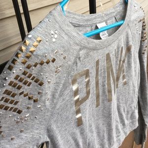 VS PINK long sleeve studded top
