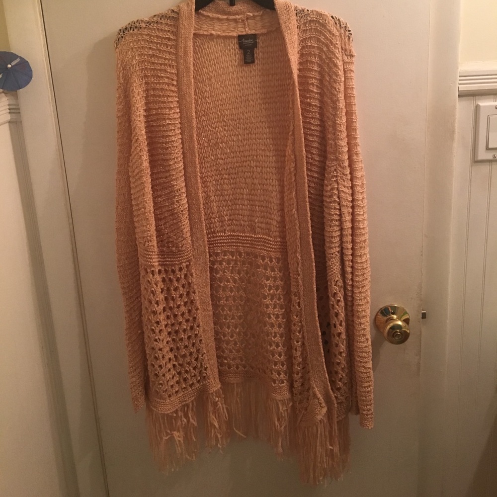 Long pink sweater