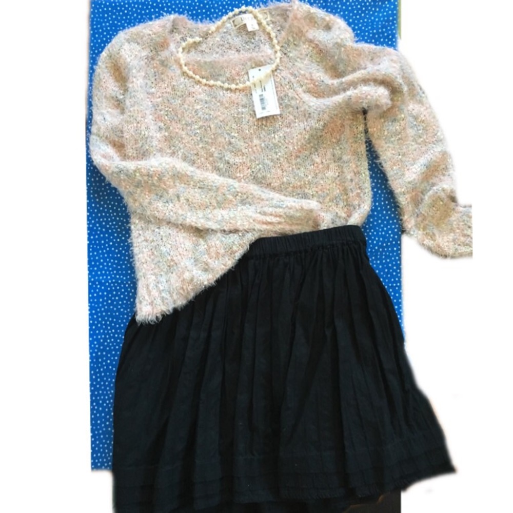 Black pleated skater skirt, NWOT