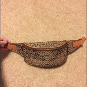 Tans and Brown Coach cloth fanny pack