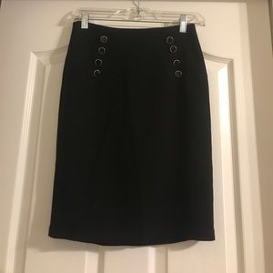 Never worn black pencil skirt with buttons