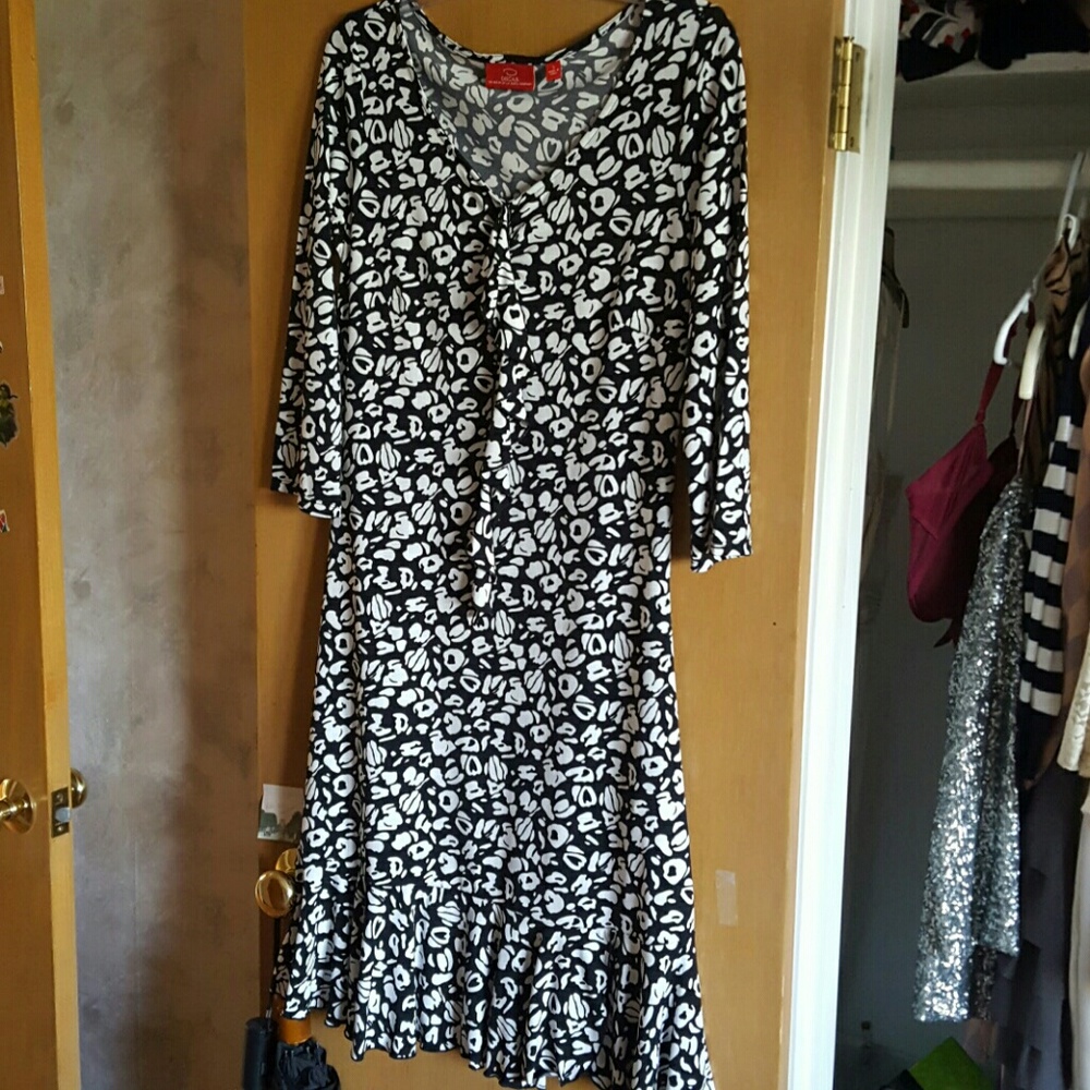 Oscar - Oscar de la Renta black/white midi dress