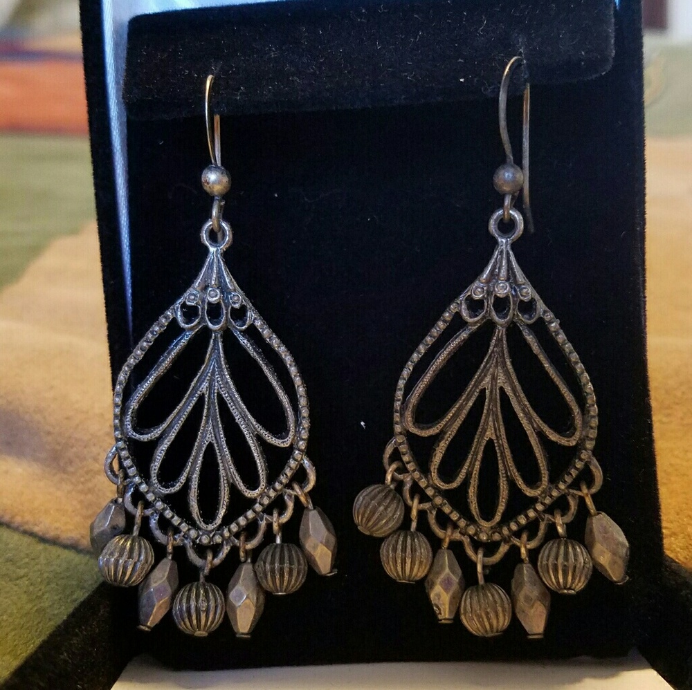 Handmade silver filigree earrings