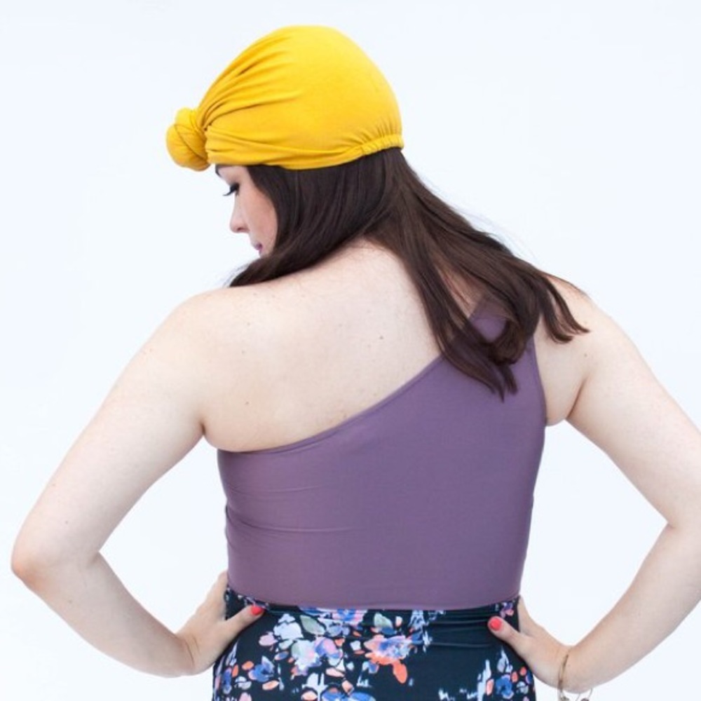 Kortni Jeane Eggplant Over-the-shoulder top
