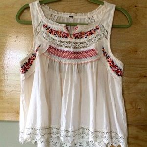 Free People embroidered top!