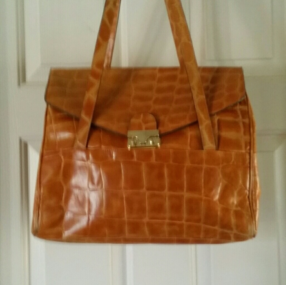 ALIGATOR LEATHER  HANDBAG