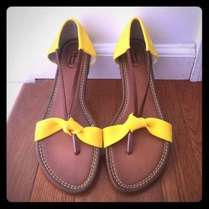 Yellow and brown sandals