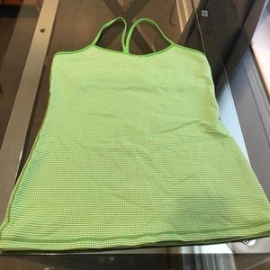 Lulu lemon racerback tee.  Built in bra.