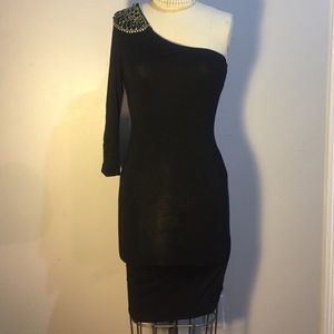 Black one sleeve dress