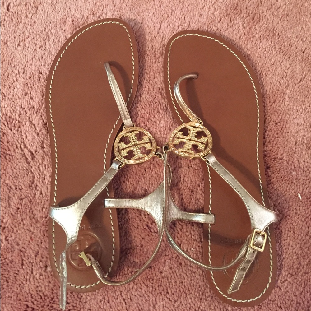 Tory Burch rose gold/ bronze sandals