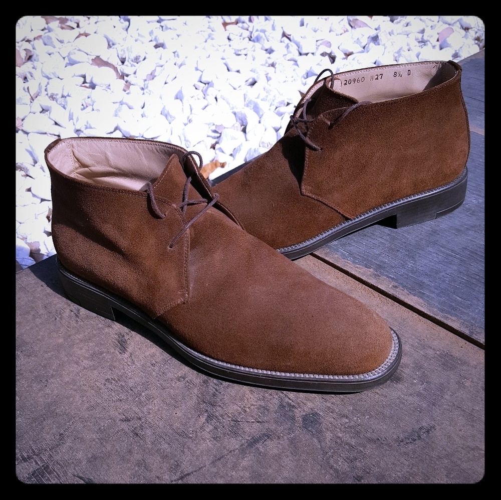Salvatore Ferragamo Suede Brown Chukka Boots 8 1/2